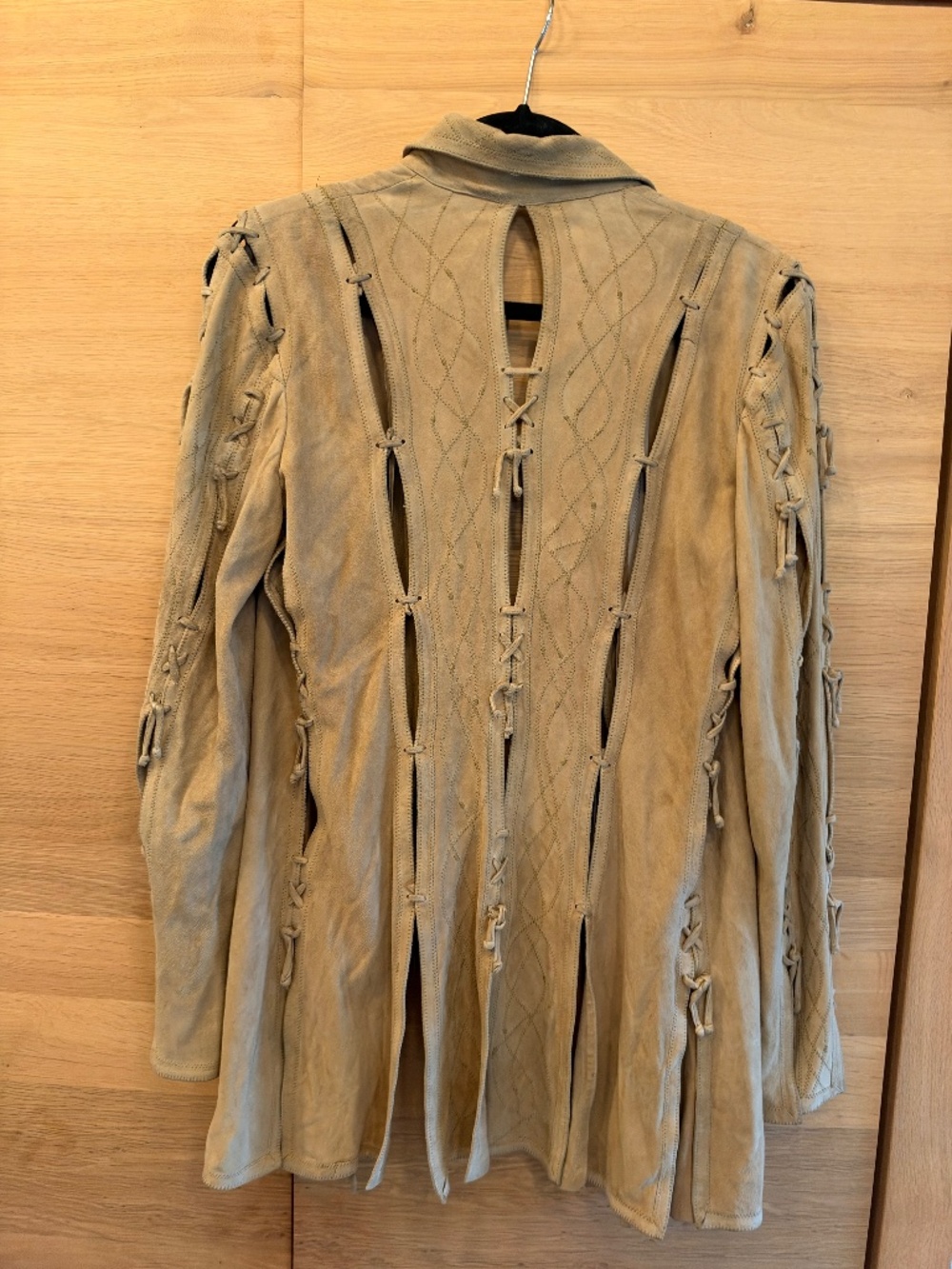 Vintage ROBERTO CAVALLI tan suede cut-out jacket O/S